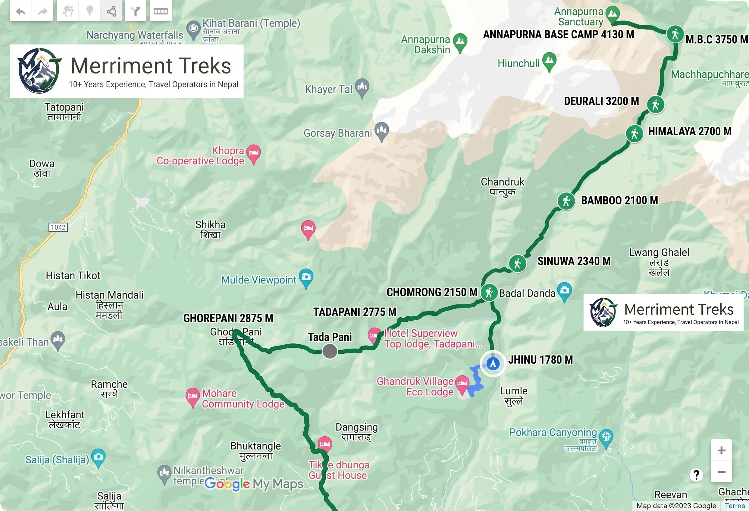 Annapurna Base Camp route map