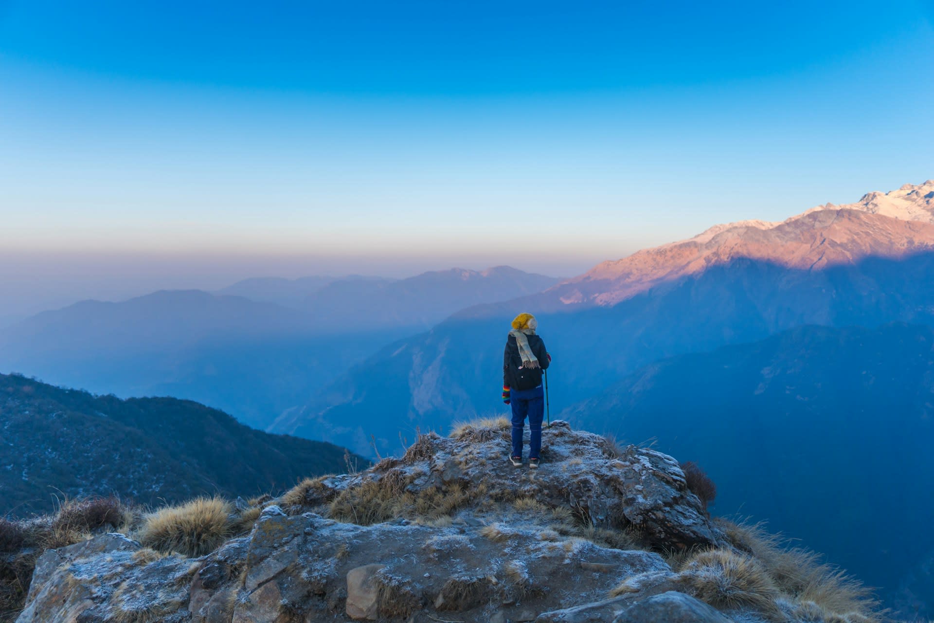 Mardi Himal Trek - A man Watching The Peak